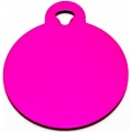 Engraved Small Pink Circle Dog Tag - Cat Tag